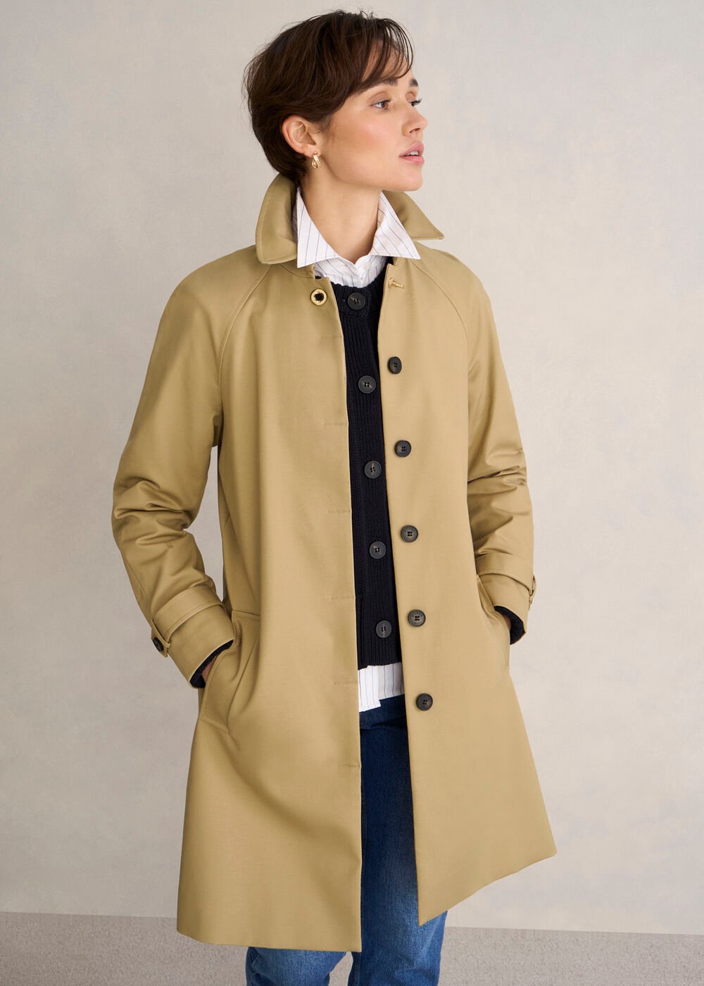 Vivienne Shower Resistant Trench Coat, Fawn Beige, hi-res