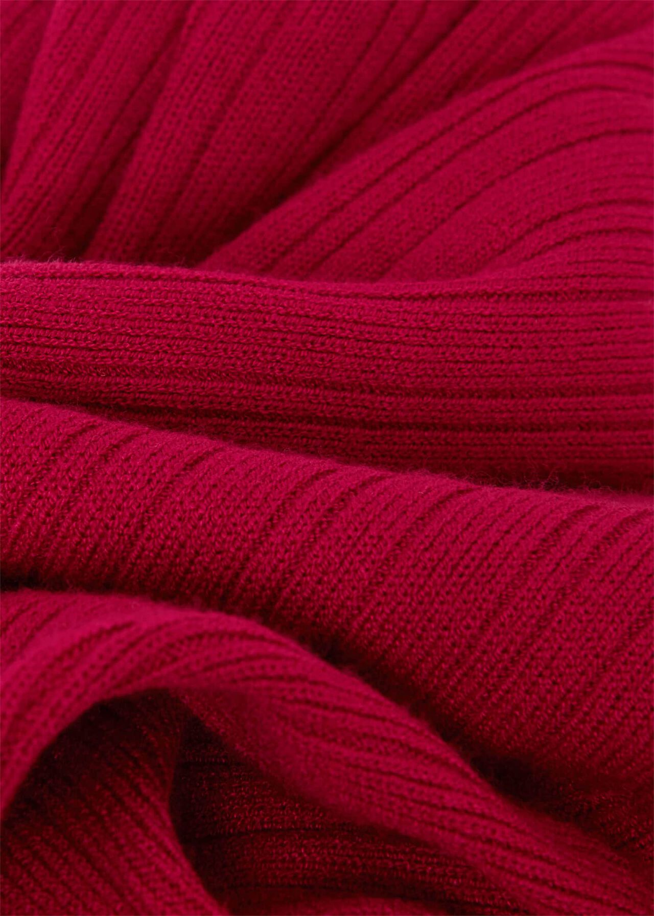Reena Ribbed Knitted Dress, Berry Red, hi-res