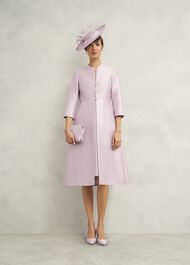 Rhea Wool Silk Coat, Soft Petal Pink, hi-res