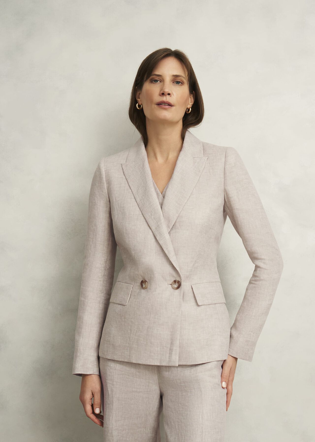 Alessia Linen Jacket, Neutral, hi-res