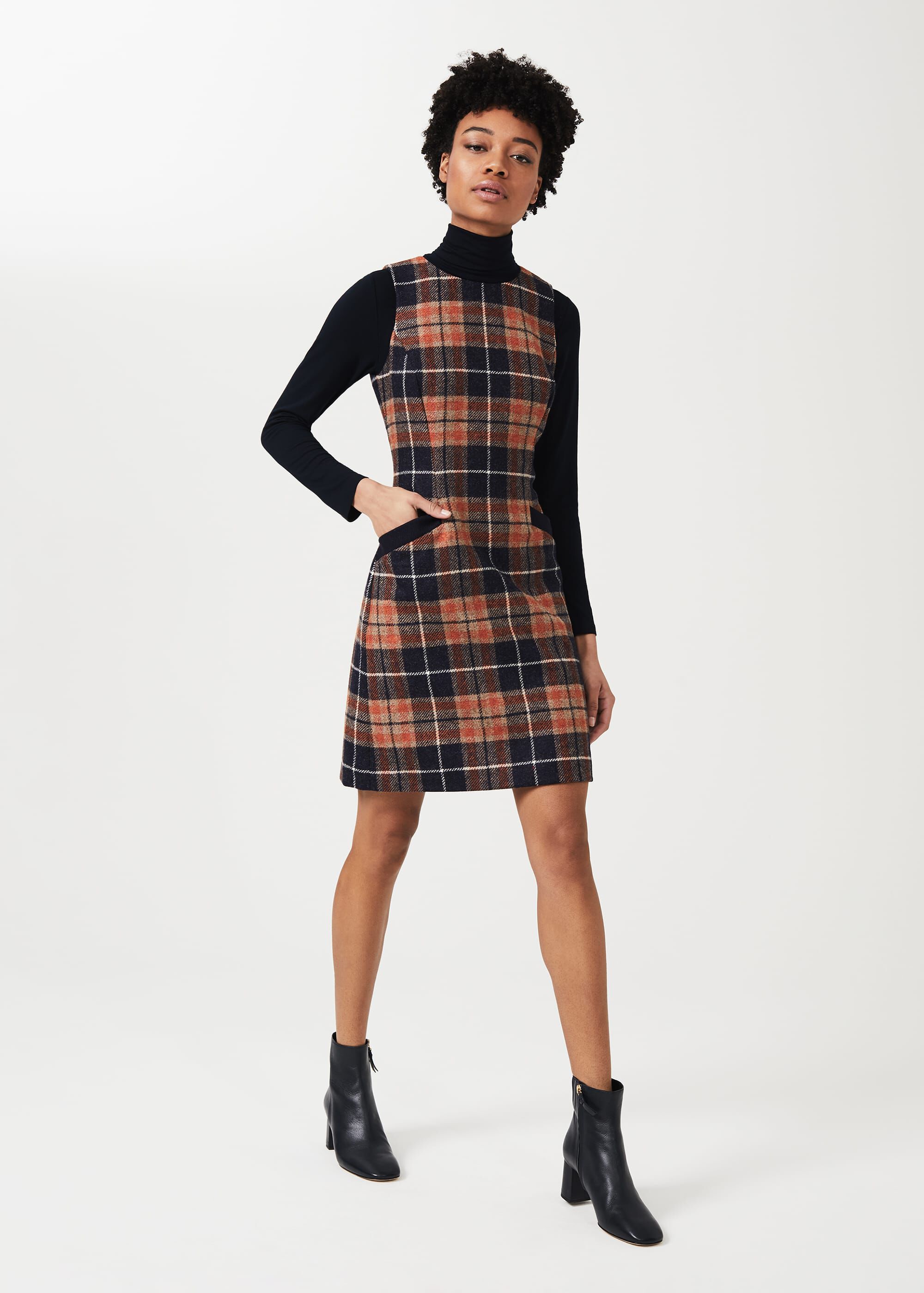 Checked shift hot sale dress