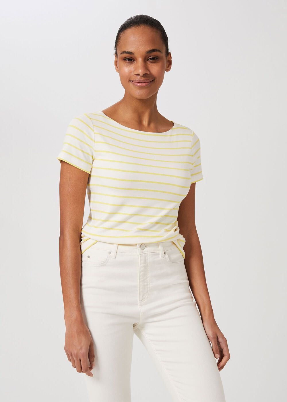 Sonya Striped Top, Yellow Ivory, hi-res