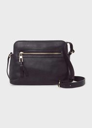 Hampton Leather Crossbody Bag, Navy, hi-res