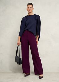 Trina Woven Front Cardigan, Hobbs Navy, hi-res