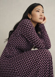 Clarice Jersey Dress, Navy Multi, hi-res