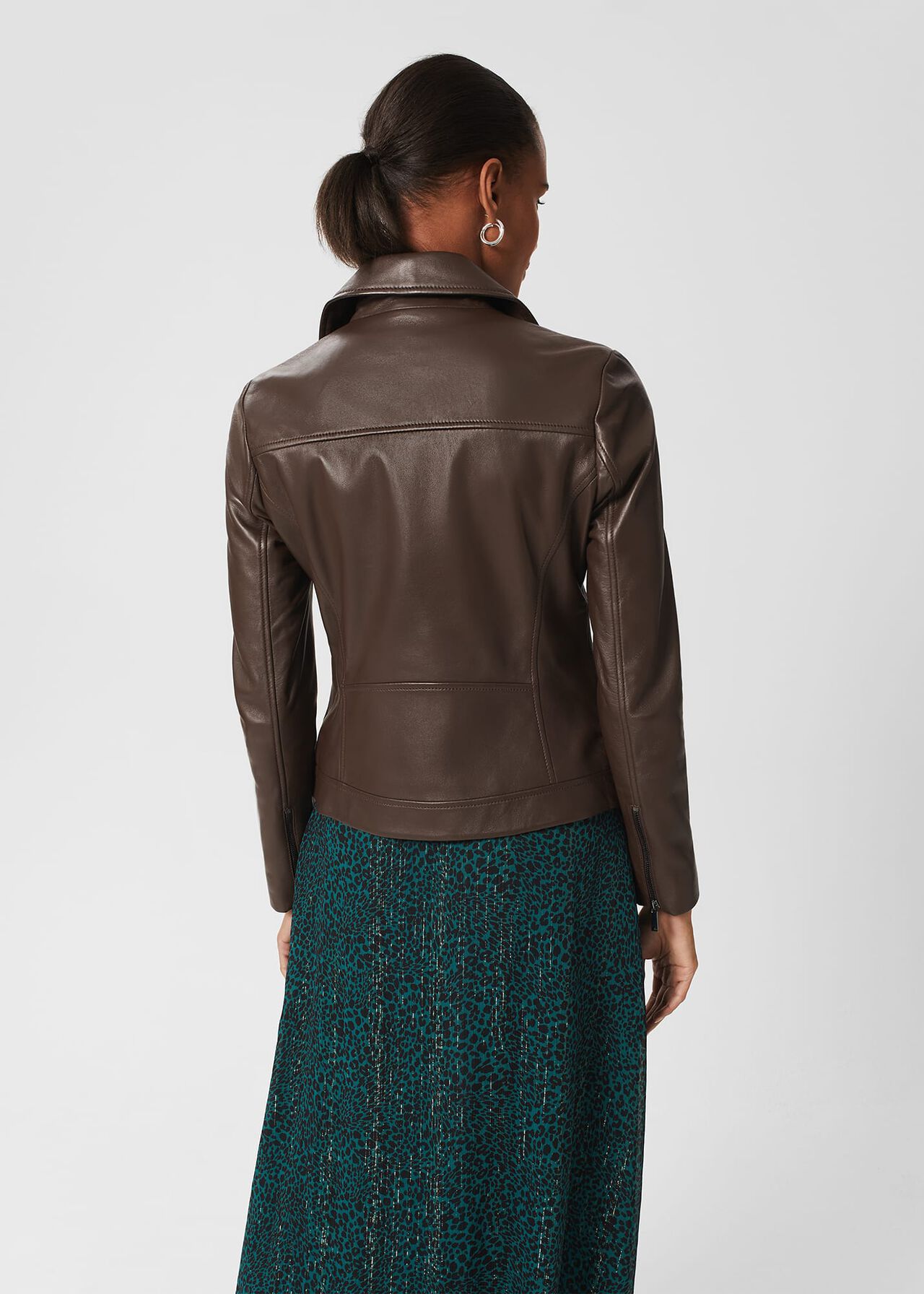 Dakota Leather Jacket, Chocolate Brown, hi-res