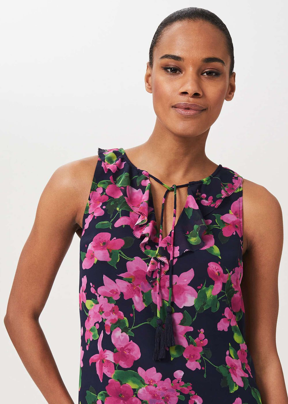 Darcey Floral Top, Navy Multi, hi-res