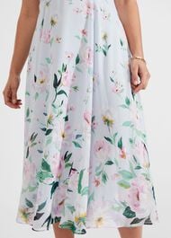 Petite Carly Floral Midi Dress, Pale Blue Multi, hi-res