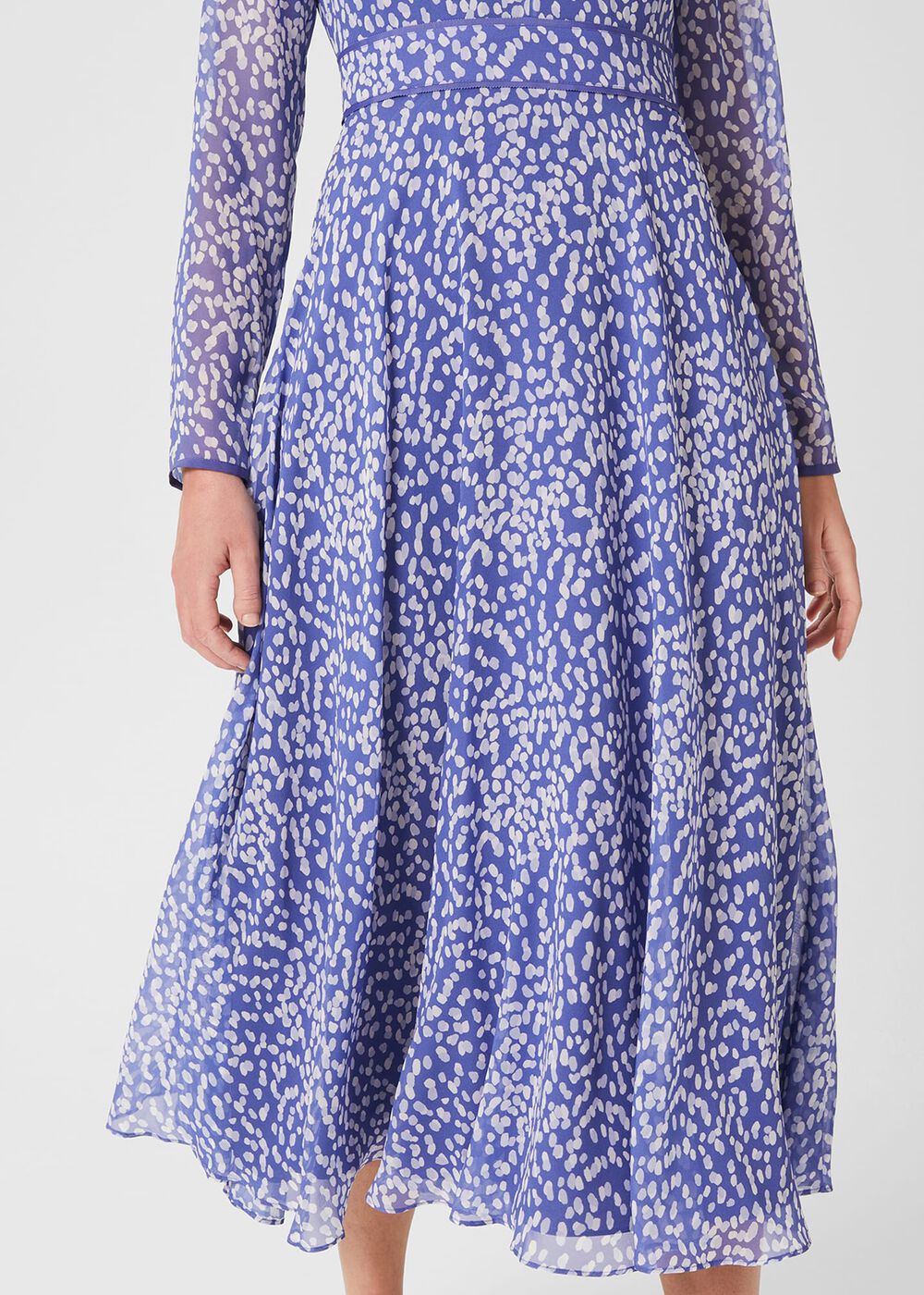 Helena Silk Midi Dress, Blue Multi, hi-res