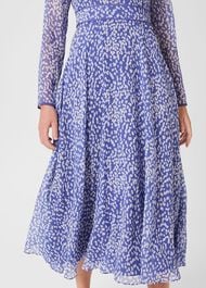 Helena Silk Midi Dress, Blue Multi, hi-res
