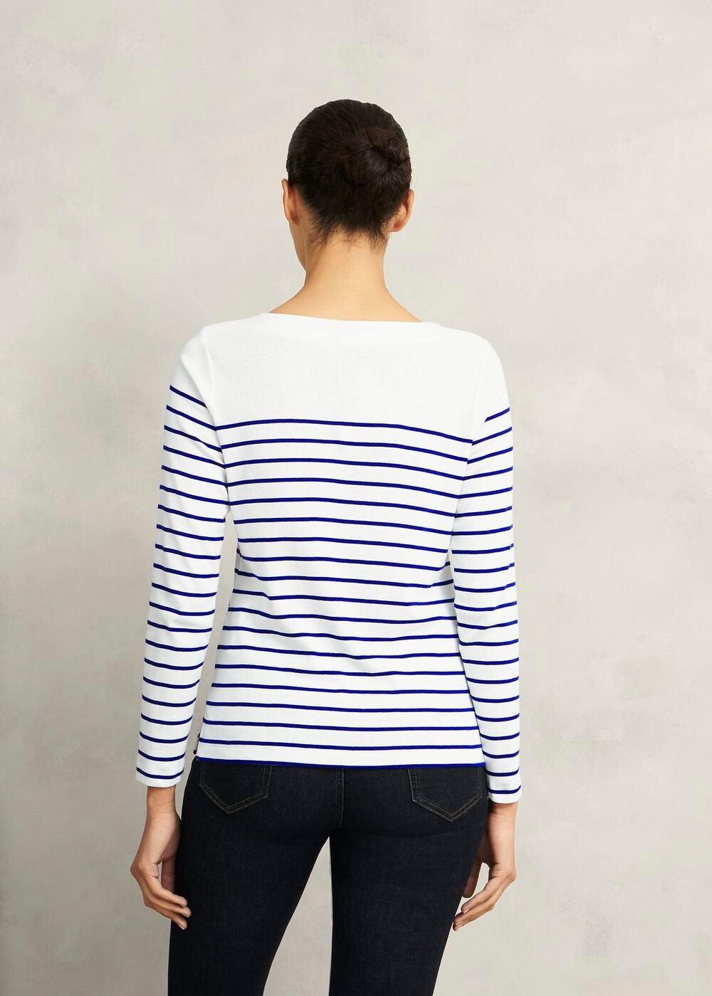 Constance Cotton Striped Top, White Blue, hi-res