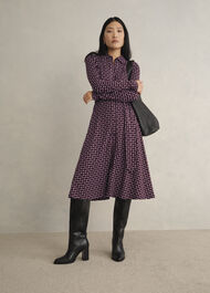 Clarice Jersey Dress, Navy Multi, hi-res