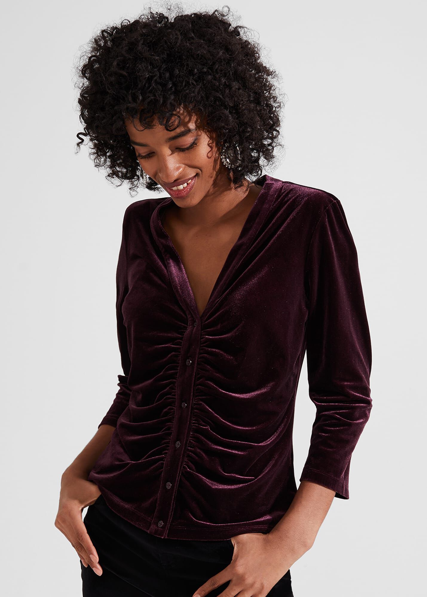 Ladies velvet shirt hot sale