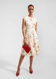 Tia Embroidered Dress, Cream Multi, hi-res