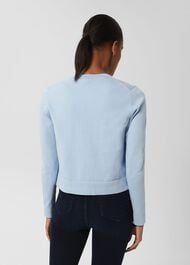 Michelle Cotton Cardigan , Dusky Blue, hi-res