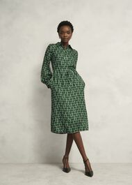Florian Dress, Navy Green, hi-res