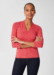 Aimee Printed Top, Pink Multi, hi-res