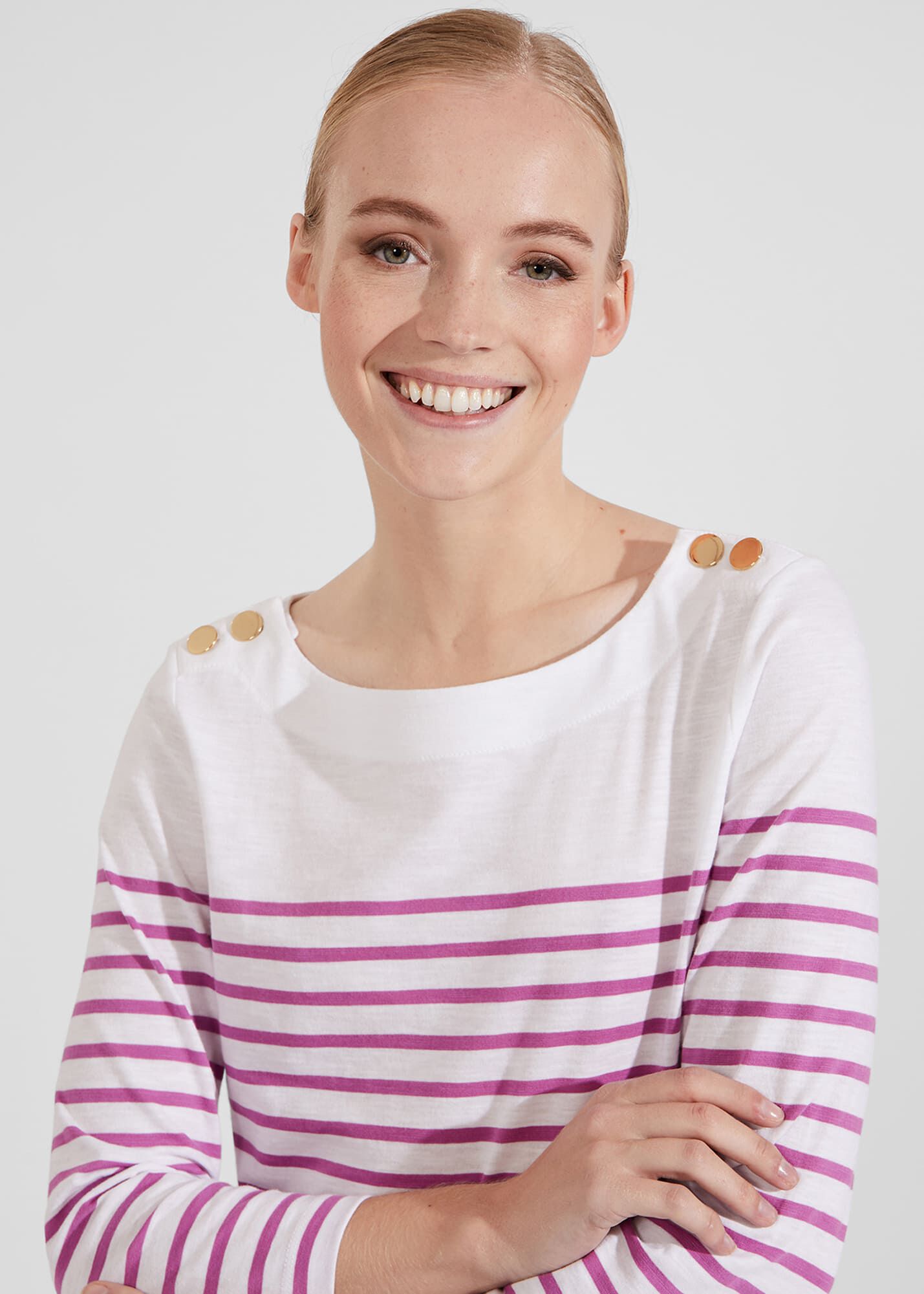ホブズ HOBBS KIRSTY SLUB TOP （WHITE NAVY） Kirsty Slub Top | Hobbs US |