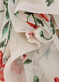 Gianna Silk Floral Dress, Cream Red Multi, hi-res