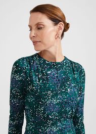 Ami Jersey Dress, Teal Multi, hi-res