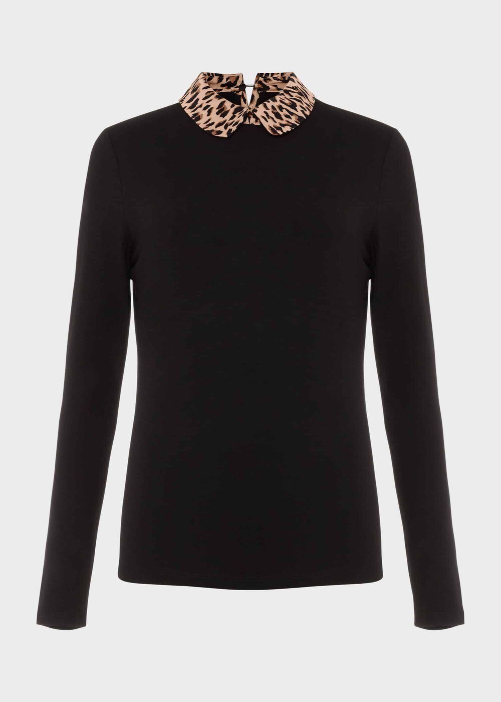 Sasha Animal Collar Top, Black, hi-res