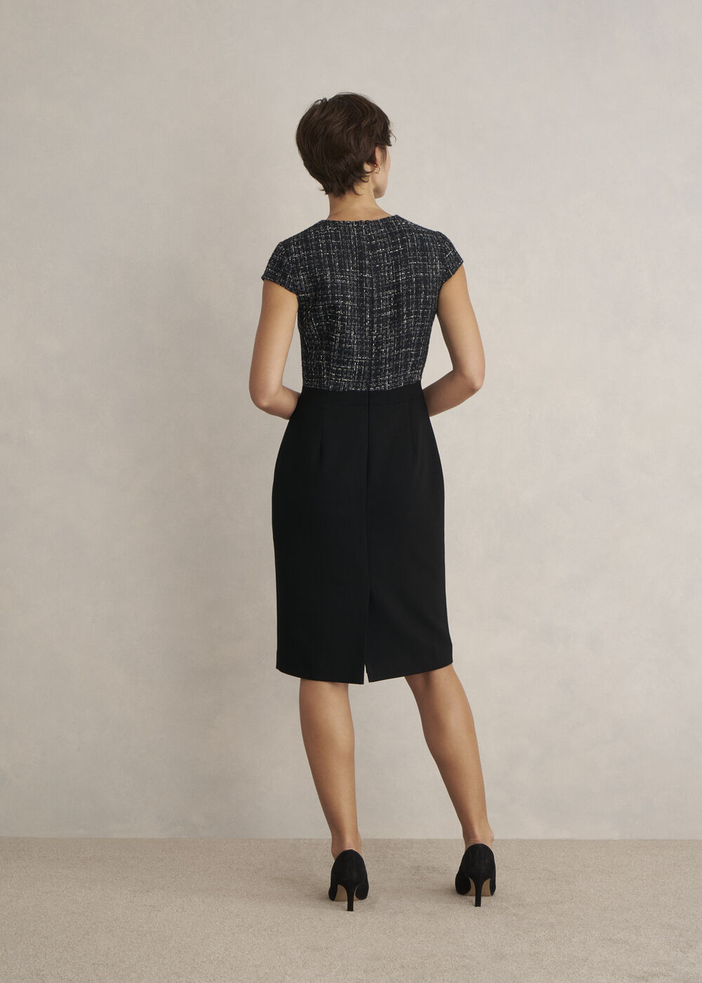 Petite Esme Match Black Dress, Black White, hi-res