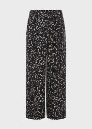 Jen Wide Leg Crop Trousers, Navy Ivory, hi-res