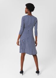 Dina Wrap Dress, Navy Multi, hi-res