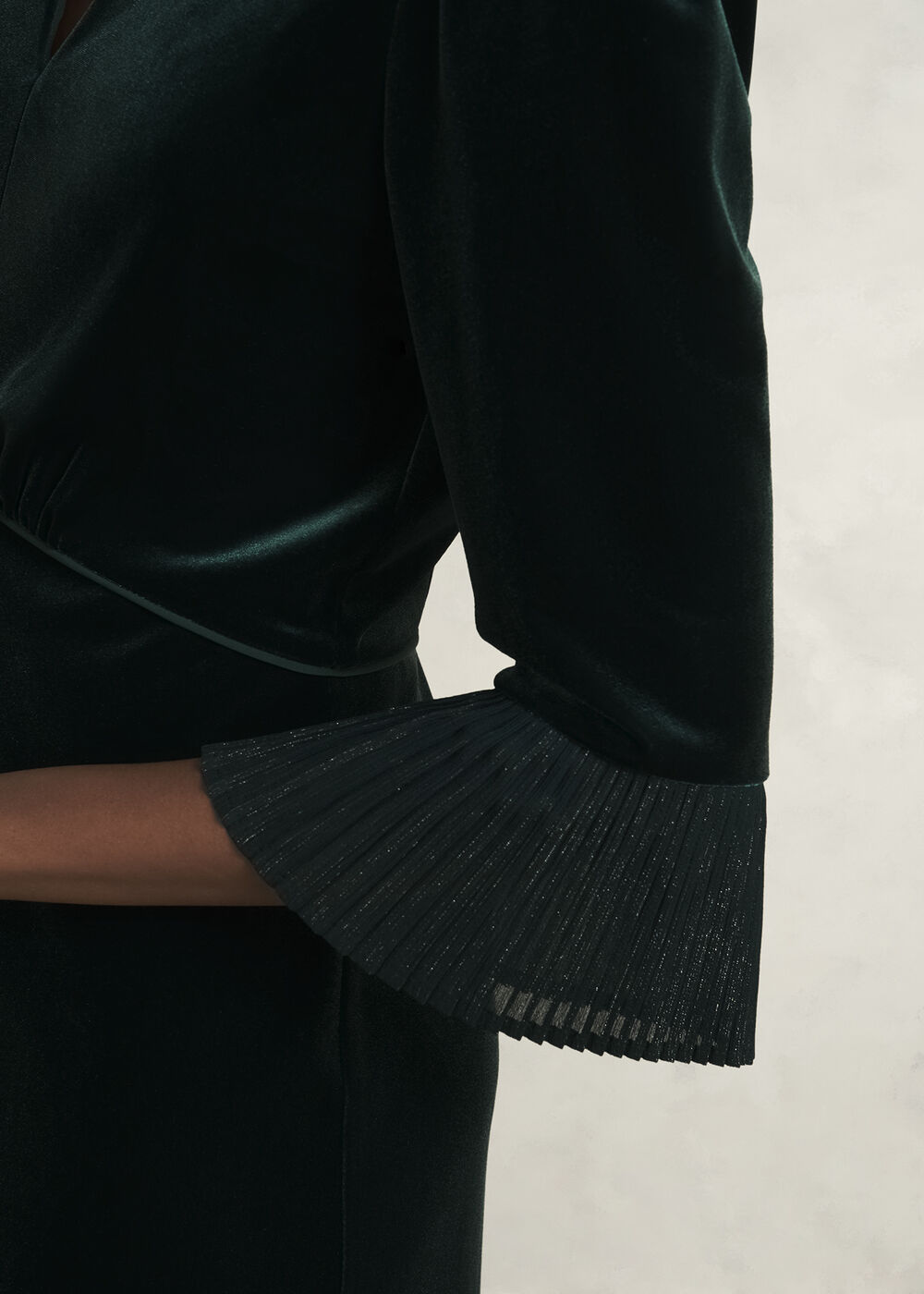Petite Violet Velvet Dress, Evergreen, hi-res