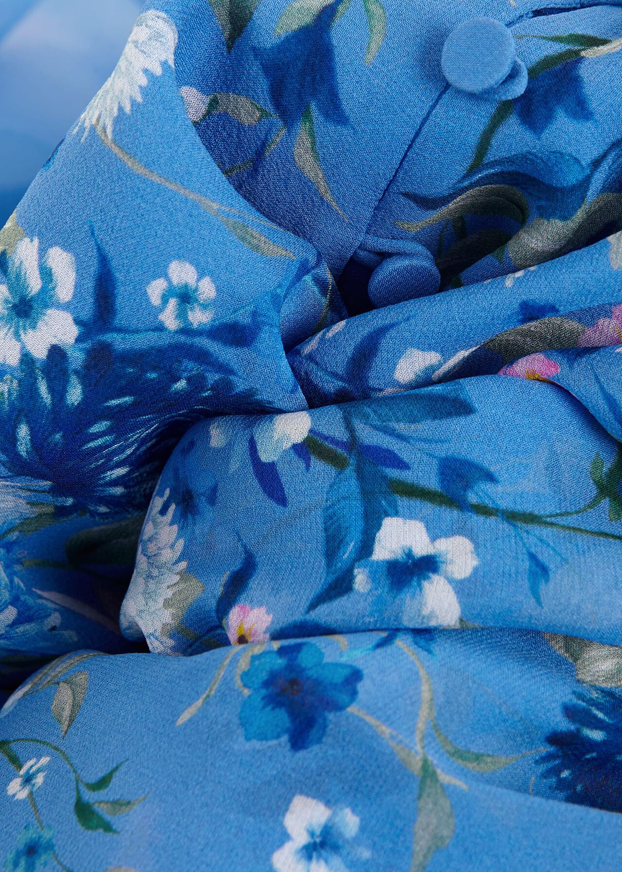 Caversham Silk Floral Dress, Blue Multi, hi-res