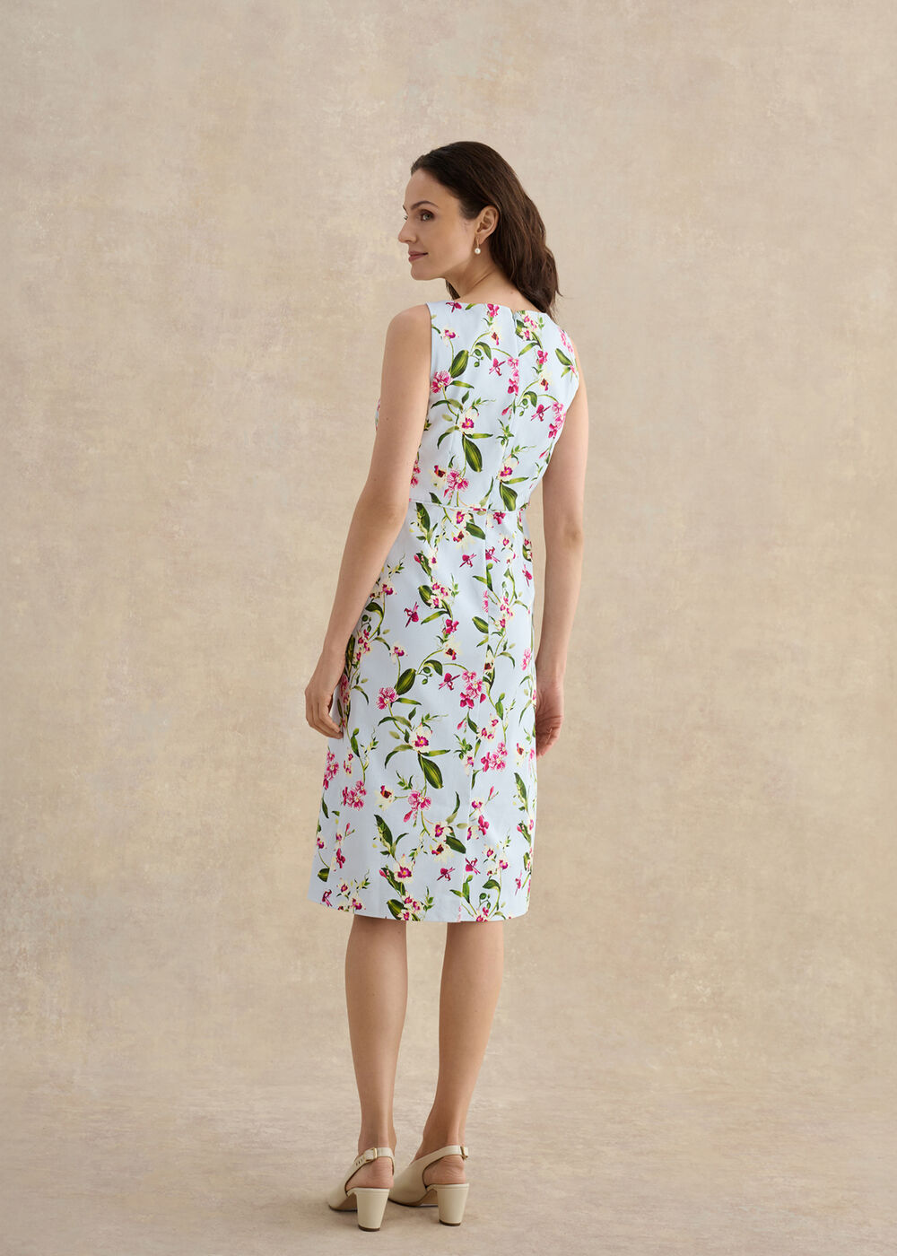 Freda Floral Dress, Pale Blue Multi, hi-res