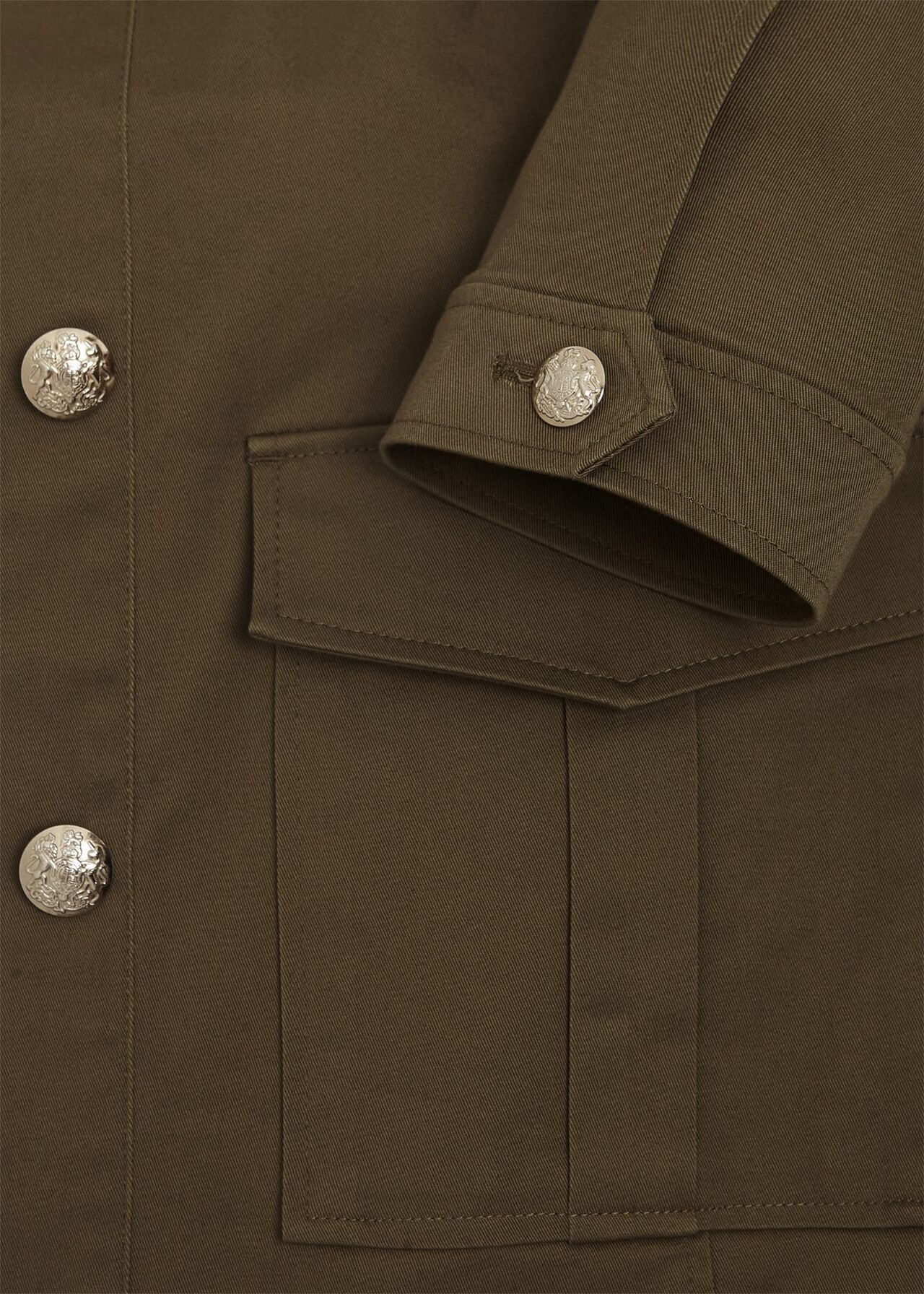 Farrah Cotton Blend Jacket, Olive Green, hi-res