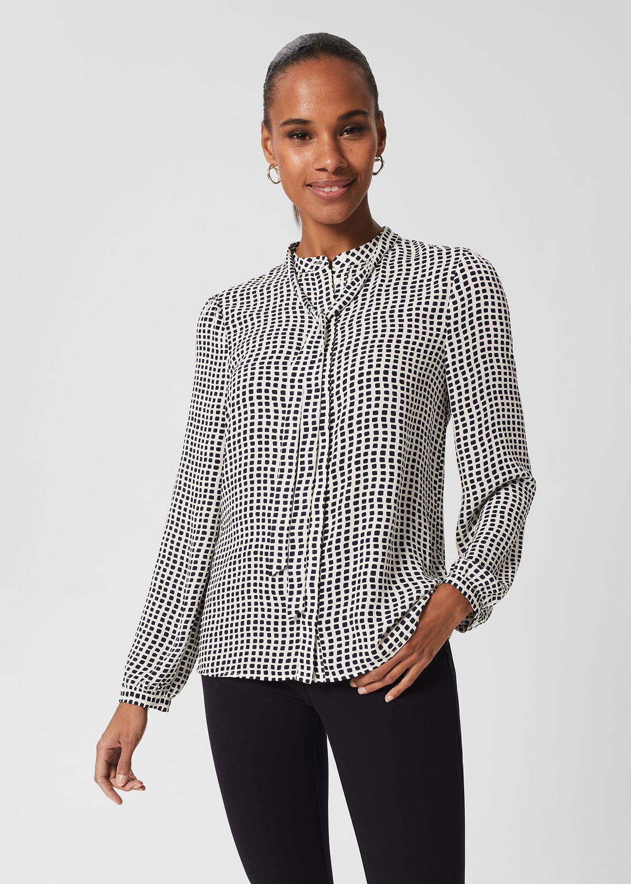 Arabella Blouse, Navy Ivory, hi-res
