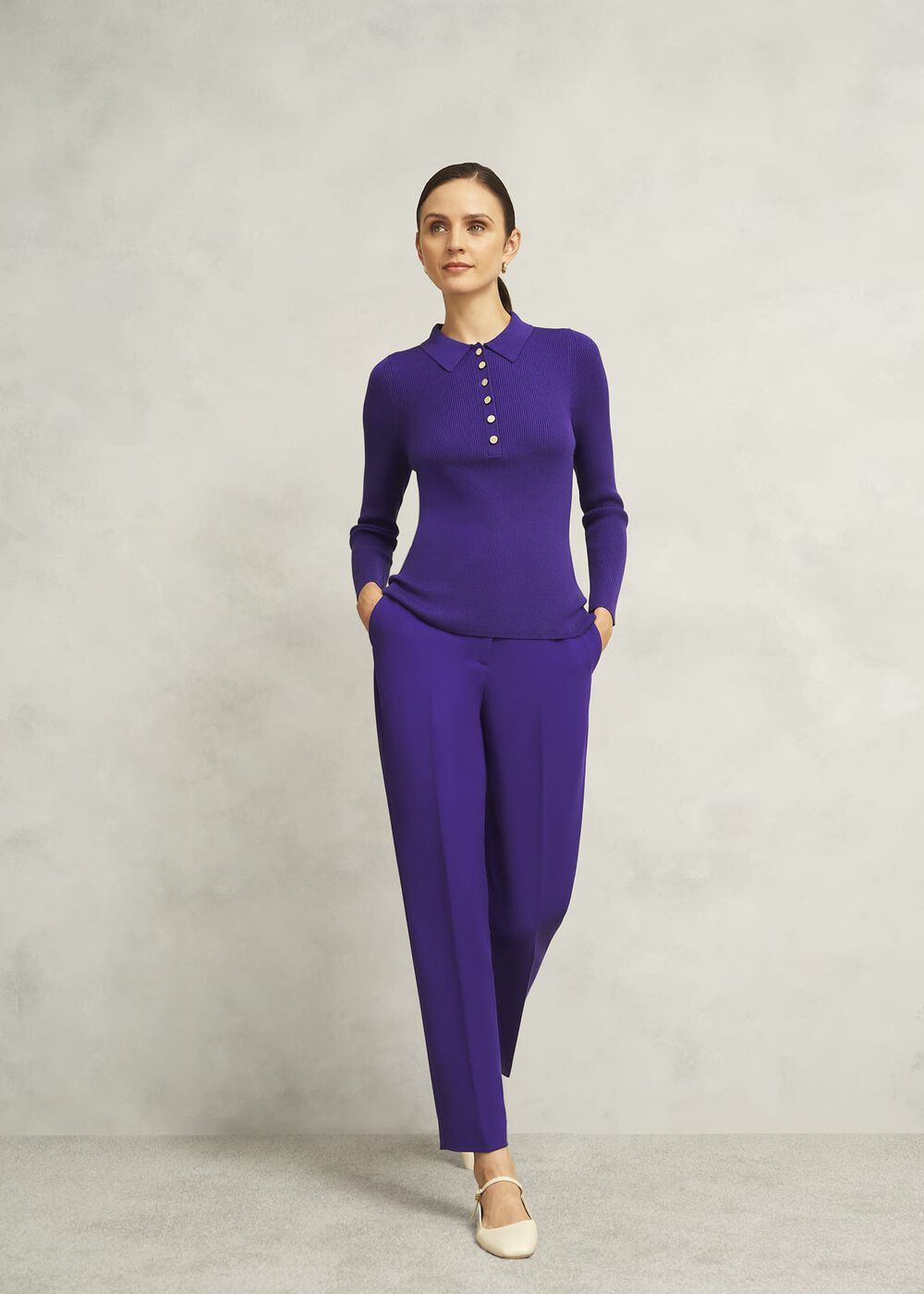 Purple Fara Ribbed Knitted Shirt, Future Purple, hi-res