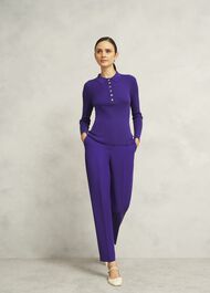 Purple Fara Ribbed Knitted Shirt, Future Purple, hi-res