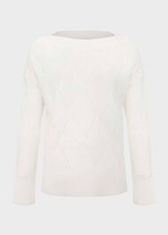 Emmy Cotton Jumper, Ivory, hi-res