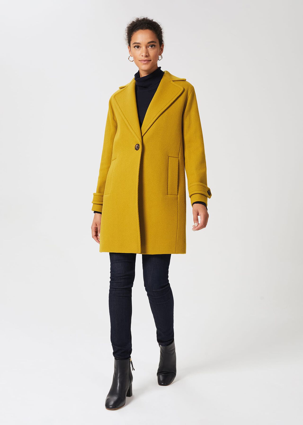 Carmina Wool Blend Coat, Light Ochre, hi-res
