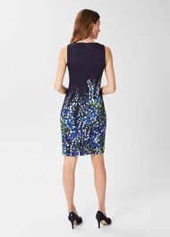 Fiona Floral Shift Dress, Navy Blue, hi-res