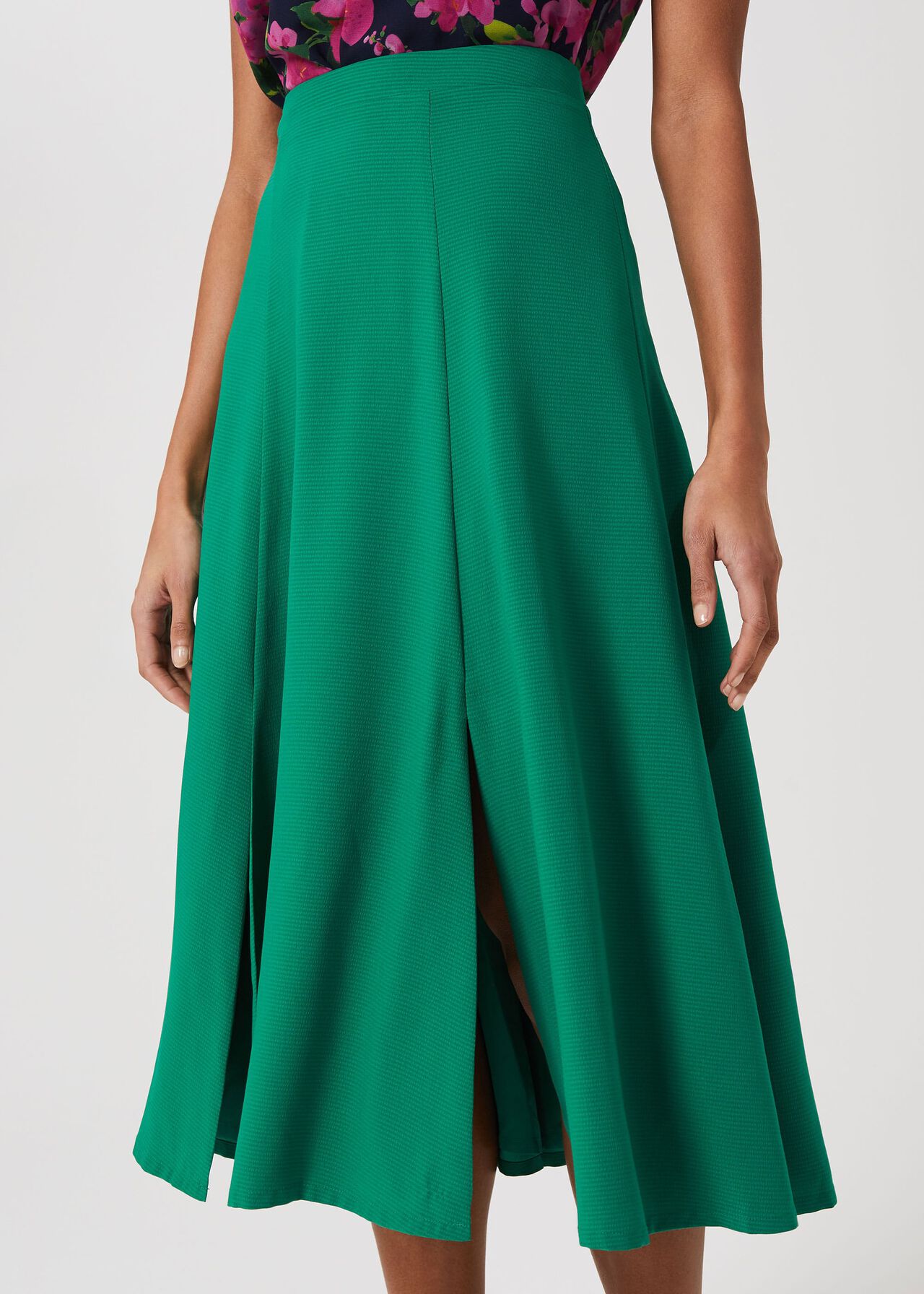 Marie Satin Midi Skirt, Field Green, hi-res