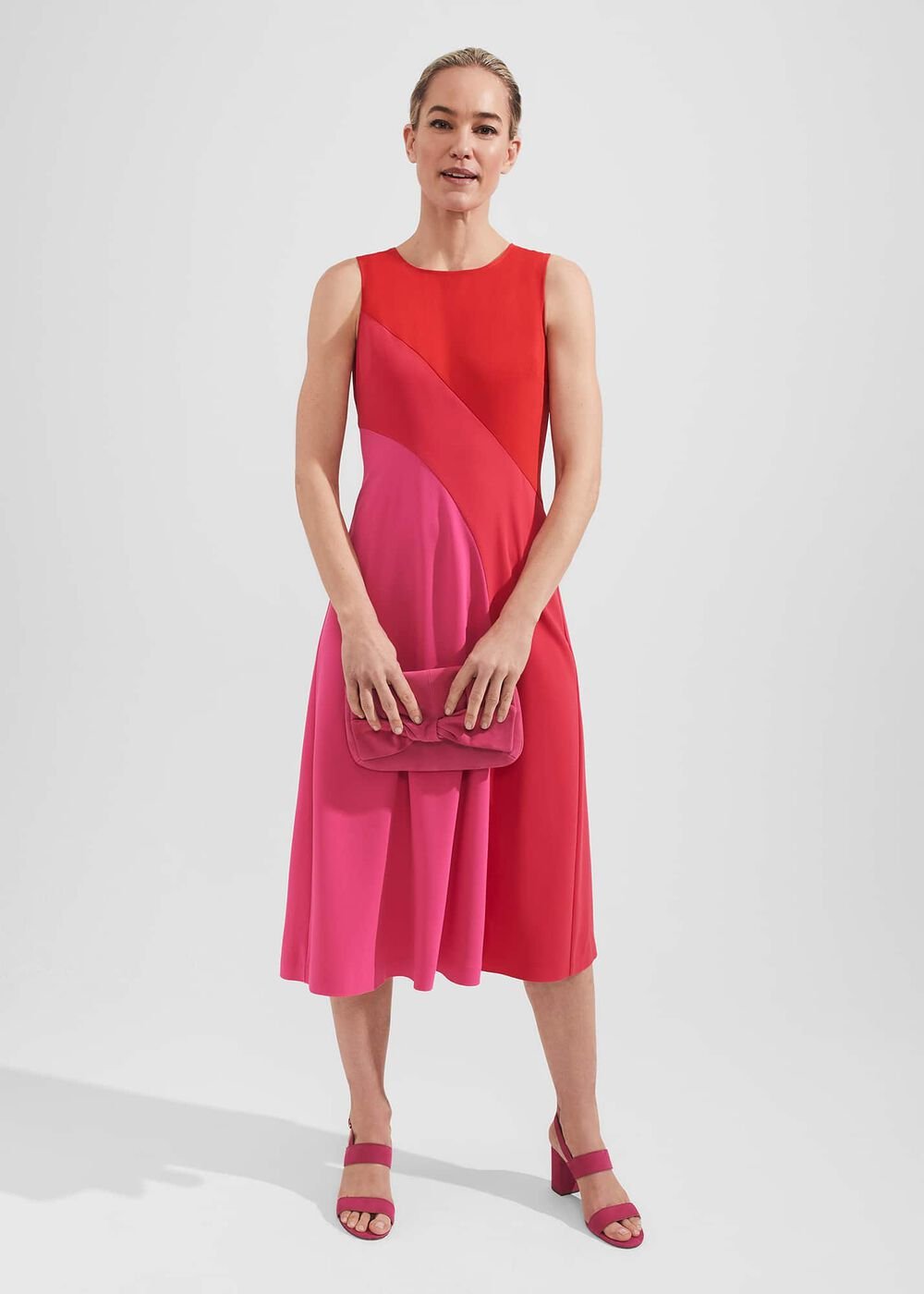 Milly Bow Clutch, Bright Pink, hi-res