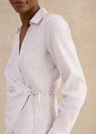 Kinsley Tie Front Shirt, Pink White, hi-res
