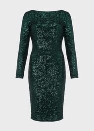 Petite Sawyer Sequin Dress, Evergreen, hi-res