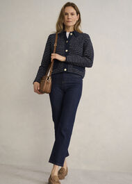 Sasha Knitted Jacket, Navy, hi-res
