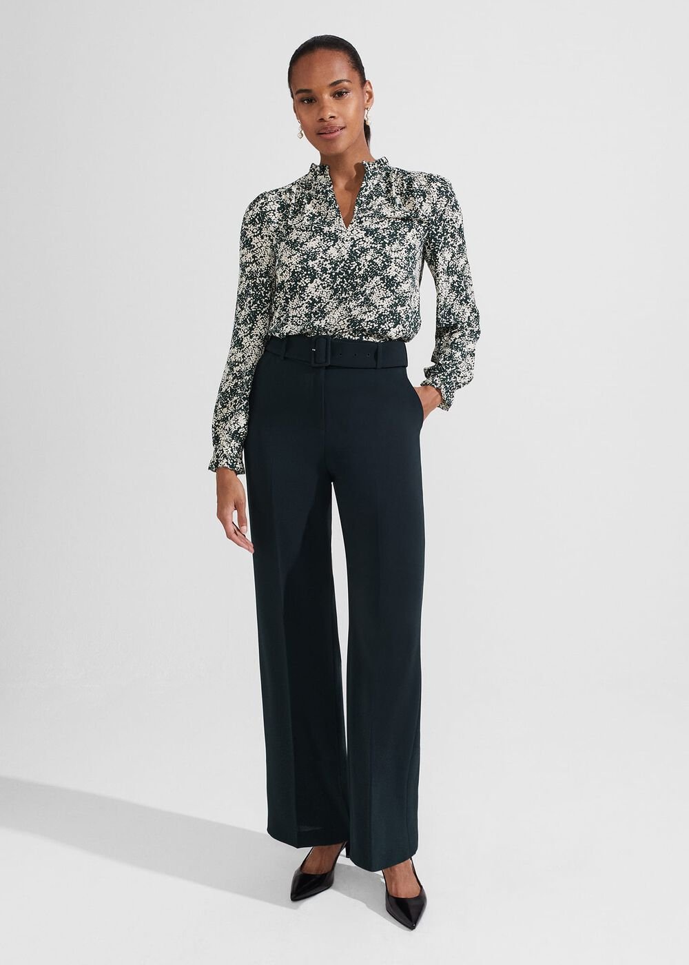 Delany Blouse, Green Ivory, hi-res