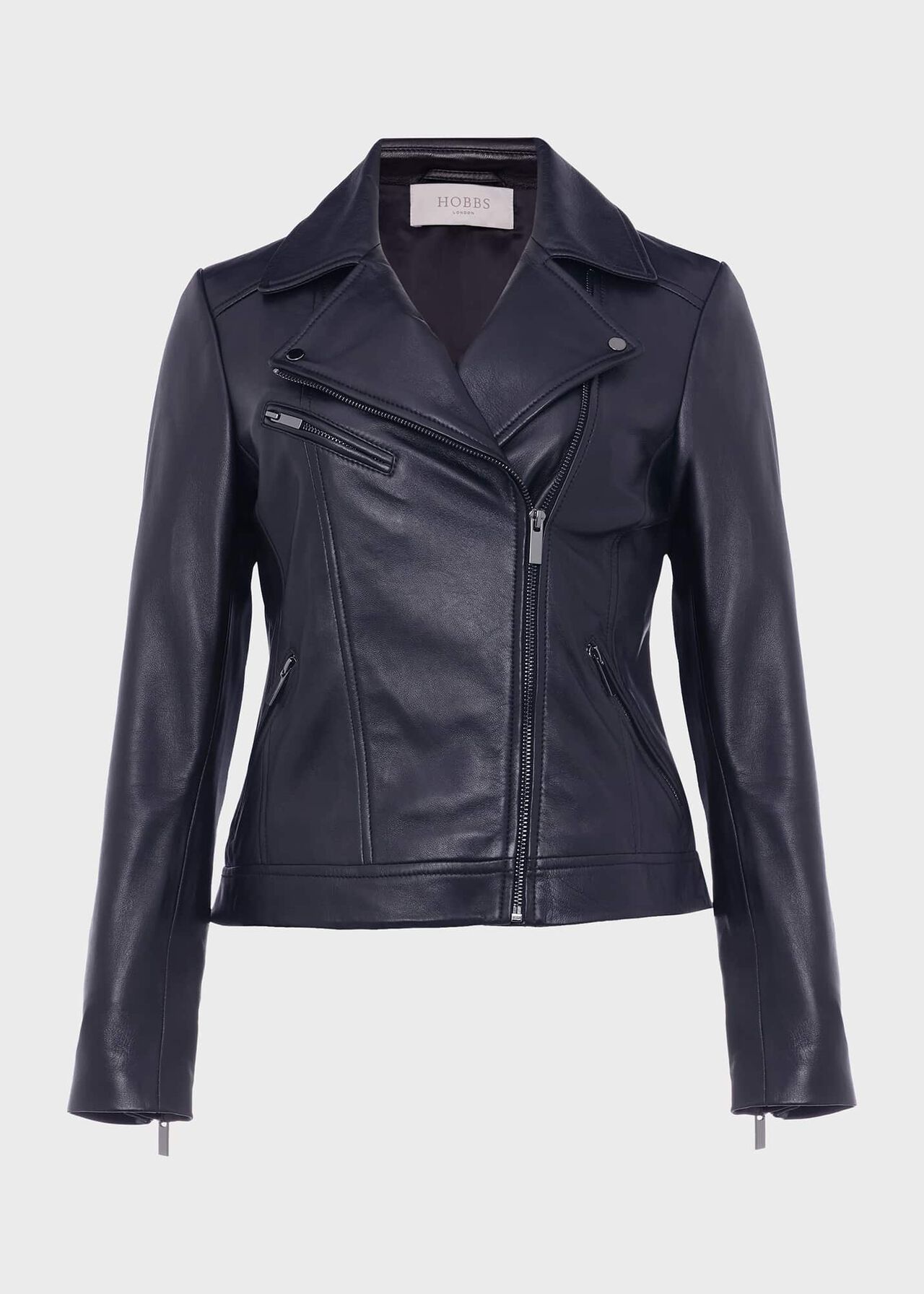 Dakota Leather Jacket, Navy, hi-res