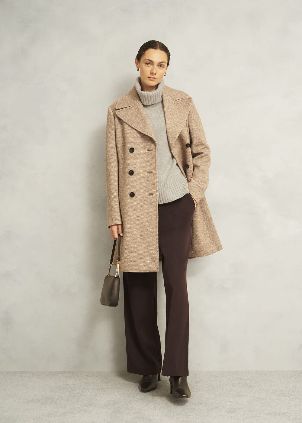 Gabi Rollneck Cashmere Jumper, Oatmeal Marl, hi-res