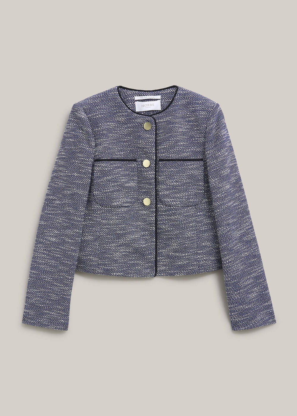 Aleena Tweed Blazer , Navy White, hi-res