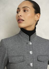 Hetty Wool Blend Coat, Black White, hi-res