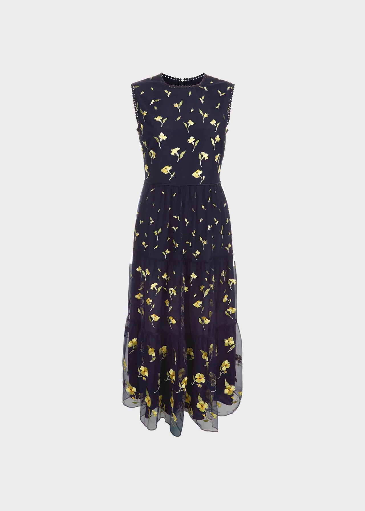 Bethany Embroidered Dress, Midnight Yellow, hi-res