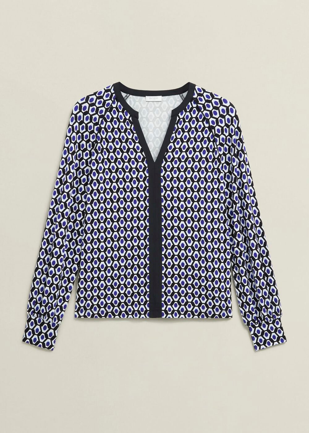 Zelia Printed Top, Blue Multi, hi-res